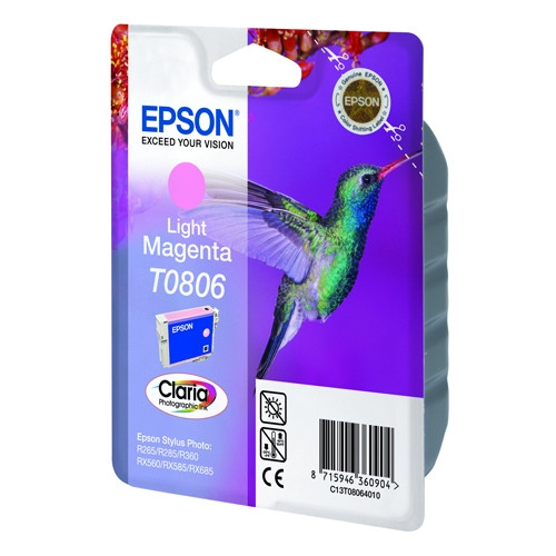 Epson T0806 tusz jasnoczerwony, oryginalny C13T08064011 023095 - 1