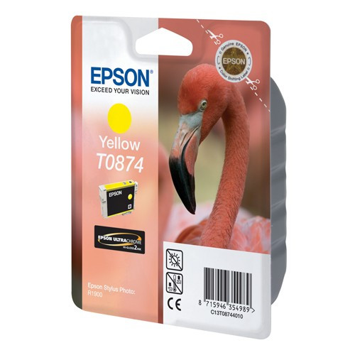 Epson T0874 tusz żółty, oryginalny C13T08744010 023308 - 1