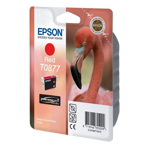 Epson T0877 tusz intensywna czerwień, oryginalny C13T08774010 023310 - 1