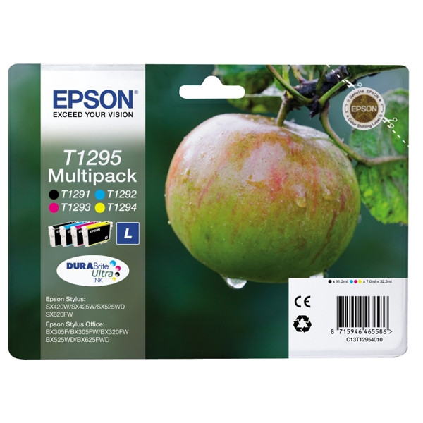 Epson T1295 pakiet: 4 tusze, zwiększona pojemność, oryginalny C13T12954010 C13T12954012 C13T12954020 C13T12954022 026299 - 1