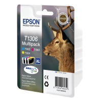 Epson T1306 pakiet 3 tuszów kolorowych, zwiększona pojemność, oryginalny C13T13064010 C13T13064012 026314