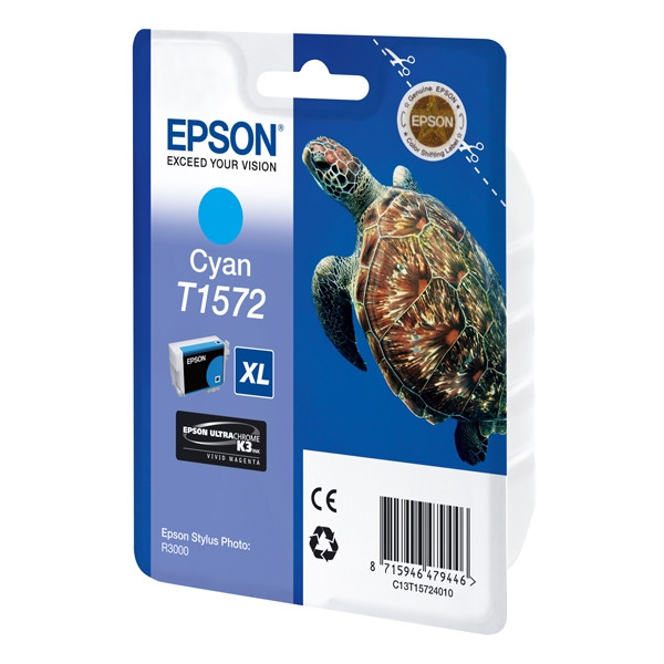Epson T1572 tusz niebieski, oryginalny C13T15724010 026356 - 1