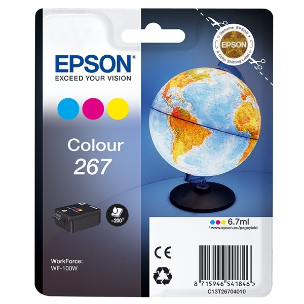 Epson T267 tusz kolorowy, oryginalny C13T26704010 026718 - 1