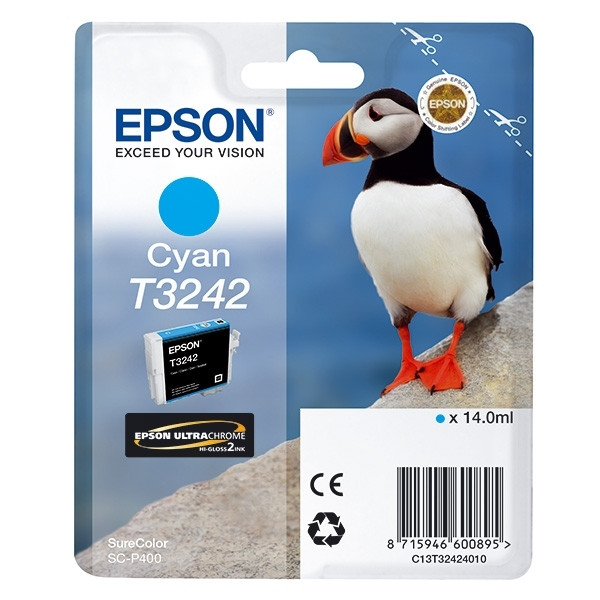 Epson T3242 tusz niebieski, oryginalny C13T32424010 026936 - 1