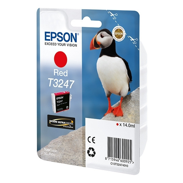 Epson T3247 tusz intensywny czerwony, oryginalny C13T32474010 026942 - 1