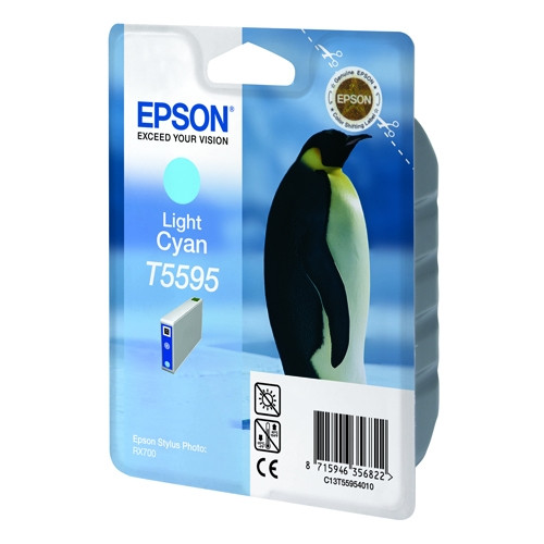 Epson T5595 tusz jasnoniebieski, oryginalny C13T55954010 022940 - 1