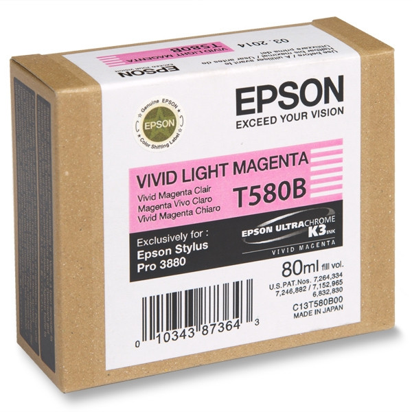 Epson T580B (C13T580B00) tusz vivid jasnoczerwony, oryginalny C13T580B00 025927 - 1