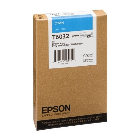 Epson T6032 tusz błękitny, zwiększona pojemność, oryginalny C13T603200 026036 - 1
