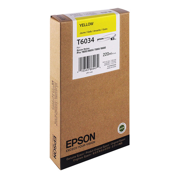Epson T6034 tusz żółty, zwiększona pojemność, oryginalny C13T603400 026040 - 1