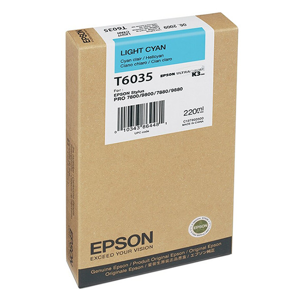 Epson T6035 tusz jasnobłękitny, zwiększona pojemność, oryginalny C13T603500 026042 - 1