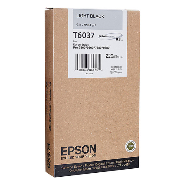 Epson T6037 tusz jasnoczarny, zwiększona pojemność, oryginalny C13T603700 026046 - 1
