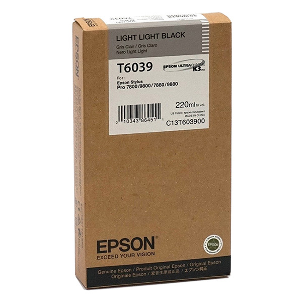 Epson T6039 tusz bardzo  jasnoczarny, zwiększona pojemność, oryginalny C13T603900 026048 - 1