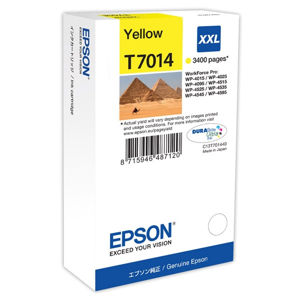 Epson T7014 XXL tusz żółty, ekstra zwiększona pojemność, oryginalny C13T70144010 026409 - 1