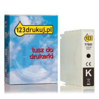 Epson T7551 tusz czarny, zwiększona pojemność, wersja 123drukuj