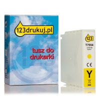 Epson T7554 tusz żółty, zwiększona pojemność, wersja 123drukuj