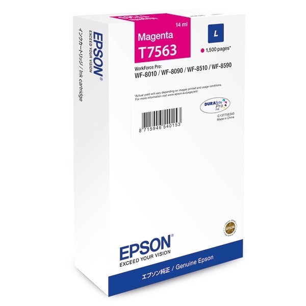 Epson T7563 tusz czerwony, oryginalny C13T756340 026676 - 1