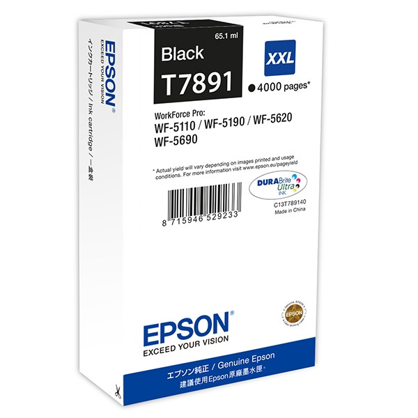 Epson T7891 tusz czarny, extra zwiększona pojemność, oryginalny C13T789140 026660 - 1