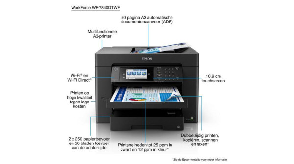 Epson WorkForce WF-7840DTWF urządzenie wielofunkcyjne atramentowe A3+ z wifi (4w1) C11CH67402 831770 - 9