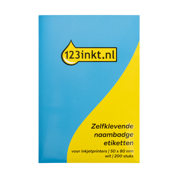 Etykiety - identyfikatory samoprzylepne 50 x 80 mm, białe, 200 etykiet, 123drukuj 302327 - 1