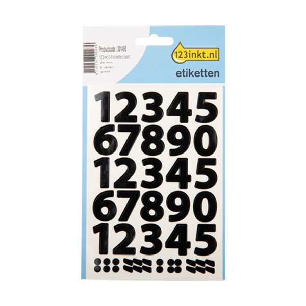 Etykiety cyfry 0-9 czarne, duże, 123drukuj 301498 - 1