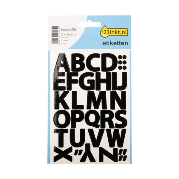 Etykiety duże litery A-Z czarne, 123drukuj 301496 - 1