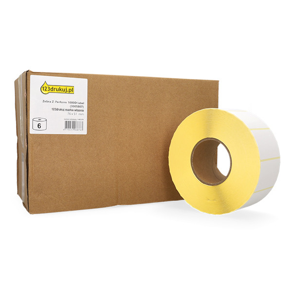 Etykiety termiczne Zebra Z-Perform 1000D (3005807) 76 x 51 mm (6 rolek), wersja 123drukuj 140379 - 1