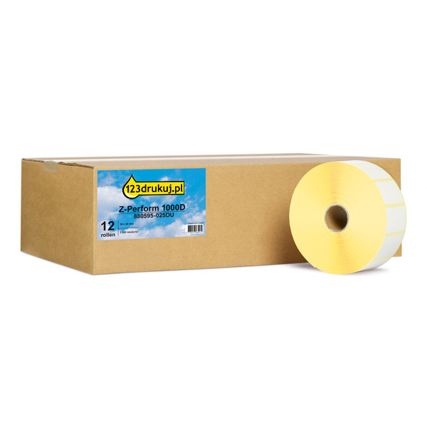 Etykiety termiczne Zebra Z-Perform 1000D (880595-025DU) 38 x 25 mm (12 rolek), wersja 123drukuj 880595-025DUC 140001 - 1