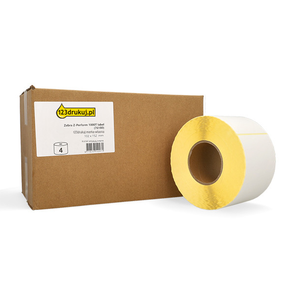 Etykiety termotransferowe Zebra Z-Perform 1000T (76180) 102 x 152 mm (4 rolki), wersja 123drukuj 145216 - 1