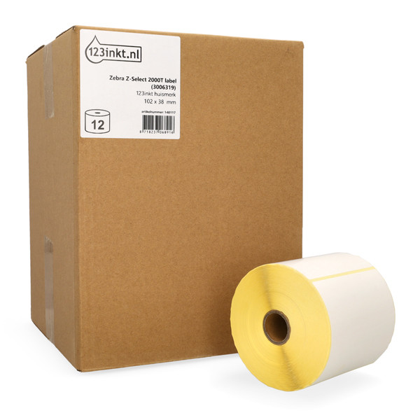 Etykiety termotransferowe Zebra Z-Select 2000T (3006319) 102 x 38 mm (12 rolek), wersja 123drukuj 140117 - 1
