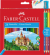 Kredki ołówkowe Zamek 24 szt. + 3 kredki dwustronne z temperówką Faber-Castell 246446 - 1