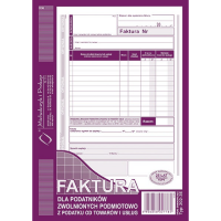 Faktura dla podatników zwolnionych podmiotowo z podatku od towarów i usług 202-3e 202-3E 246873