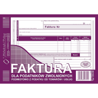 Faktura dla podatników zwolnionych podmiotowo z podatku od towarów i usług 203-3e 203-3E 246874