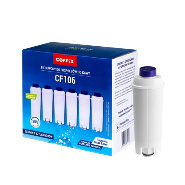 Filtr wody do ekspresu Coffix CF106 DeLonghi zamiennik Multipack 6 szt. 547740 - 1