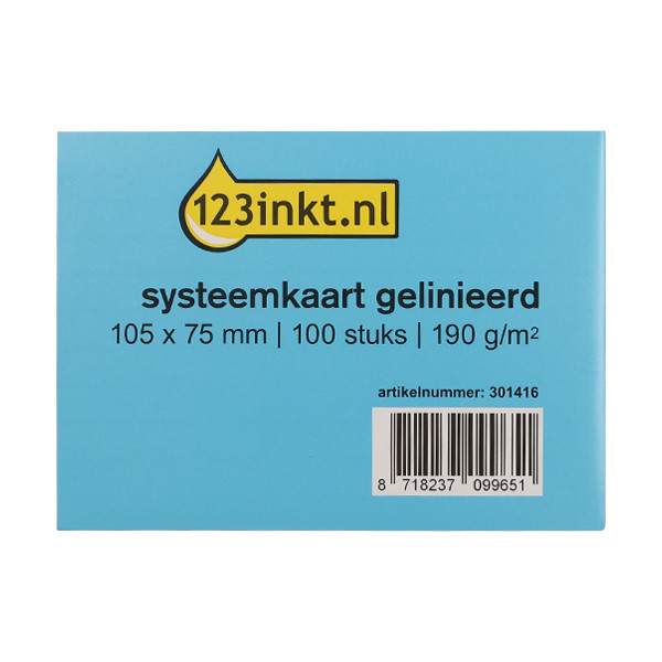 Fiszki in blanco w linie 105 x 75 mm (100 sztuk), 123drukuj 301416 - 1
