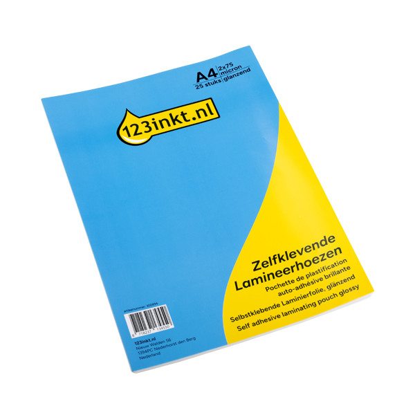 Folia do laminowania samoprzylepna A4 błyszcząca 2x75 mikronów (25 sztuk), 123drukuj 302894 - 1