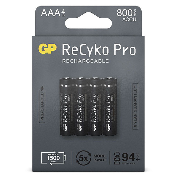 GP Akumulator GP 800 ReCyko Pro AAA / HR03 Ni-Mh, 4 sztuki AAA HR03 HR3 AGP00110 - 1