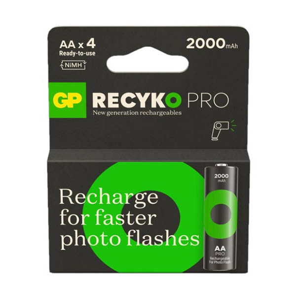 Akumulatorki AA GP 2000 ReCyko Pro Photo Flash / HR06 Ni-Mh, 4 sztuki AGP00120 - 1