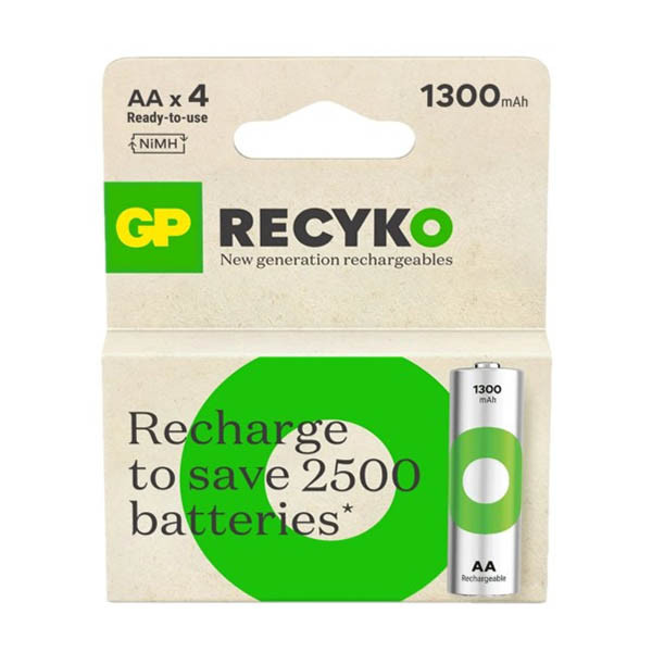 Akumulatorki GP 1300 ReCyko AA / HR06 Ni-Mh, 4 sztuki AGP00108 - 1
