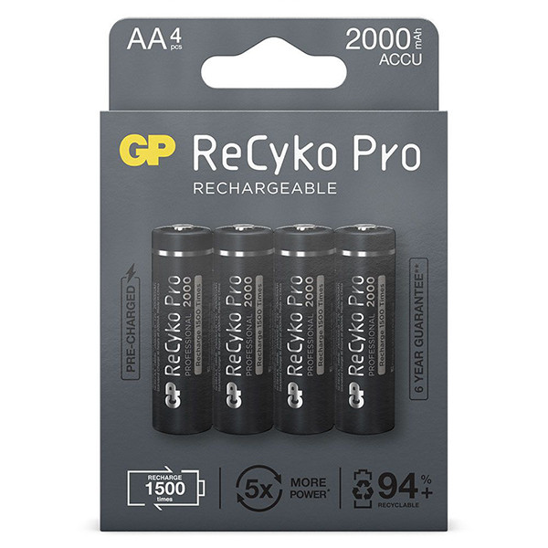 GP Akumulatorki GP 2000 ReCyko Pro AA / HR06 Ni-Mh, 4 sztuki AA HR06 HR6 AGP00101 - 1