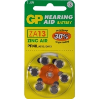 GP PR48 baterie do aparatów słuchowych, 6 sztuk (pomarańczowe) GPZA13 215134