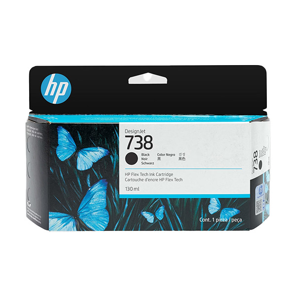 HP 738 (498N4A) tusz czarny, oryginalny 498N4A 093278 - 1