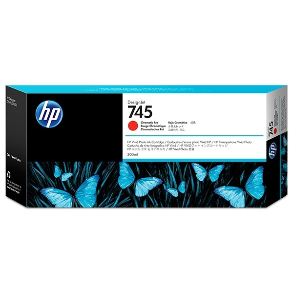 HP 745 (F9K06A) tusz chromatyczny czerwony o zwiększonej pojemności, oryginalny F9K06A 055100 - 1