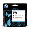 HP 774 (P2V97A) głowica matowa czarna / chromatyczny czerwony, oryginalna 055354 - 1