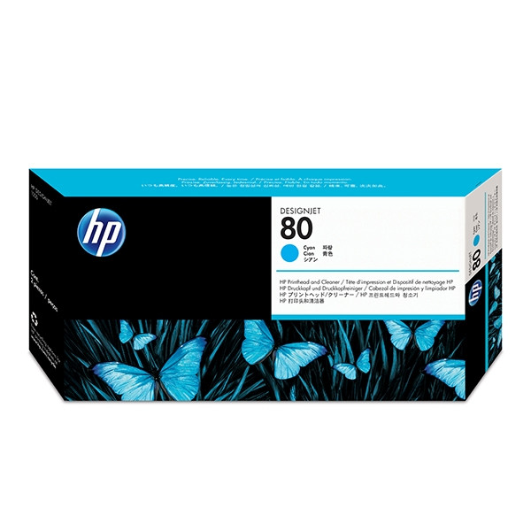 HP 80 (C4821A) niebieska głowica drukująca i gniazdo czyszczące, oryginalna C4821A 031180 - 1