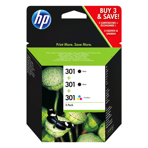 Pakiet HP 301 (E5Y87EE)  2 x czarny + kolor, oryginalny 055290 - 1