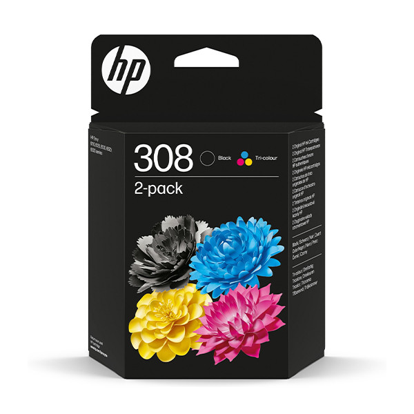 Pakiet HP 308 (6L6S6UE) tusz czarny + kolor, oryginalny 055615 - 1