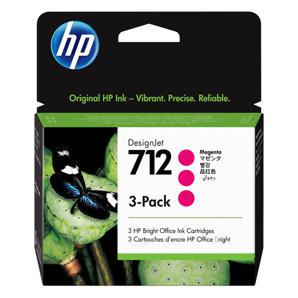HP Pakiet HP 712 (3ED78A) 3 x tusz czerwony, oryginalny 3ED78A 653021 - 1