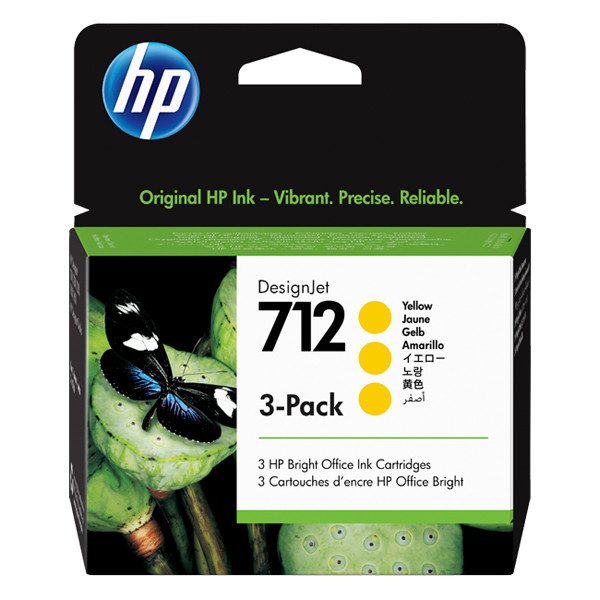 HP Pakiet HP 712 (3ED79A) 3 x tusz żółty, oryginalny 3ED79A 653022 - 1