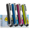 HP Zestaw promocyjny HP 130A: CF350A, CF351A, CF352A, CF353A czarny + 3 kolory, wersja 123drukuj  130045