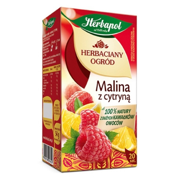 Herbata Herbapol Herbaciany Ogród - malina z cytryną, 20 torebek, 700096 - 1